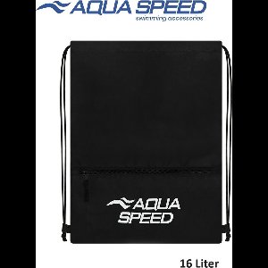 Aqua Speed Zwemtas met ritsvak – waterbestendige Gear Sack Zip (16L) voor zwemspullen en sportaccessoires - Zwart