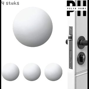 PolkaHome® Deurstoppers voor Muur – Set van 4 Zelfklevende Deurbuffers, Wanddeurstopper & Wandbuffer, Ideale Deurbescherming voor Thuis & Kantoor (Ø 4 cm) (Wit)