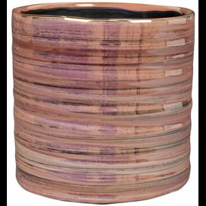 Ter Steege Bloempot Ribbel roze Parelmoer D 17 cm H 15 cm Opening 16.5 cm