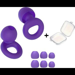 BMJ Trading® - Oordoppen voor Slapen - Earplugs - Reizen - Overprikkeling - Earplugs - Paars - SNR 26 dB Demping - Opbergdoosje - Festival Oordopjes - Herbruikbare Gehoorbescherming - Siliconen voor Slaap en Gevoeligheid - 8 Dop