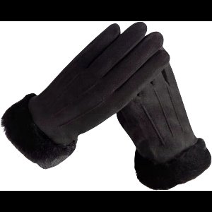 Stijlvolle Dames Handschoenen - Winter - Touchscreen Handschoenen - Suède Pluche - Touchscreen - 1 Paar - Dik Gevoerd - Dames Handschoenen Fleece - Zwart - One Size - Warme Wanten - Schaatshandschoenen - Gloves - Bont Rand