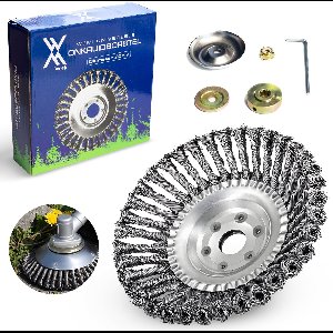 Universele Stalen Onkruidborstel voor bosmaaier benzine en elektrisch inclusief montageset – 20 CM- Voegenborstel – Kantenmaaier – Onkruid - Onkruidverwijderaar - Onkruid verwijderen - Oppervlakte behandeling - Ontroesten - Verf strippen – Ontkalken