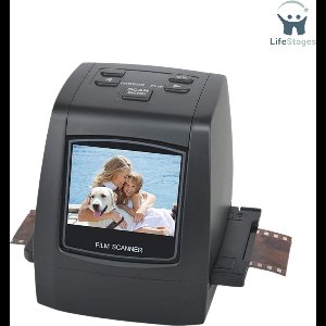 LifeStages - Negatiefscanner - Digitale Filmscanner - Zelfstandige Diascanner en Negatieve Scanner - Converteert Negatieve en Filmdia's van 35 mm, 126, 110 - Super 8 en 8 mm in JPEG-afbeeldingen - 2,4 inch LCD-display - Zwart
