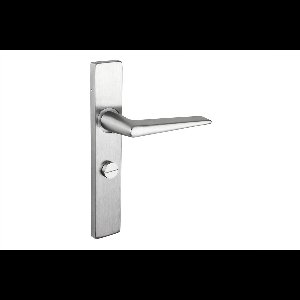 Lavuzo deurkruk Modena RVS met rechthoekig schild WC63/8 badkamersluiting | Per set | Rvs deurkruk