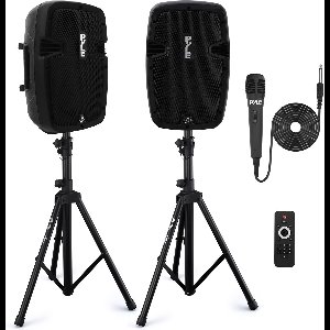 Pyle Bluetooth Luidsprekers - Draadloze Speakers - 700 Watt Draagbaar PA-Luidsprekersystee - Actieve en Passieve Speakers - DJ Geluidsluidssysteem met Subwoofe - AUX,2 Statieven,Microfoon,Afstandsbediening