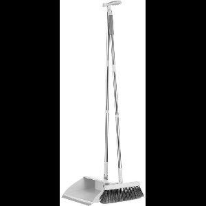 Spalax Stoffer en Blik met Lange Steel – Verstelbaar 90 -130cm – Ingebouwde Schoonmaaktanden - Bezem Binnen - Veger - Vuilblik met Borstel