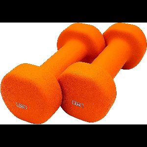Ab. Neopreen Dumbbells van 4kg (8.8LB) 2 Dumbbells van 2kg (4.4LB) | Kleur: Oranje | Materiaal: IJzer met Neopreen omhulsel | Trainings- en fitnessgewichten voor vrouwen en mannen thuis/gymnastiek