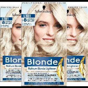 Schwarzkopf Blonde L101 Intensive Blonde Super Plus – Blondering Haarverf - Silver Blond - Anti-geel Effect - Verminderde Haarbreuk – Voordeelverpakking - 3 stuks