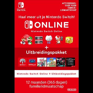 Nintendo Switch Online + Uitbreidingspakket - 365 Dagen Familie Lidmaatschap - Nintendo Switch 1 + 2