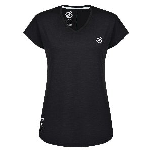 Dare 2B, Vigilant Lichtgewicht Sneldrogend Q-Wic Dames Fitness-T-Shirt, Black, Maat 38