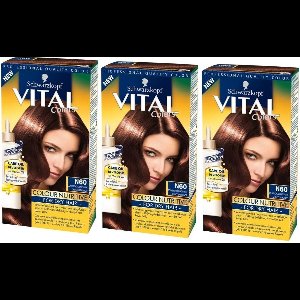 Schwarzkopf Vital Colours Royal Jelly - 60 Donker Chocolade Bruin - Haarverf - 3 Stuks Voordeelverpakking