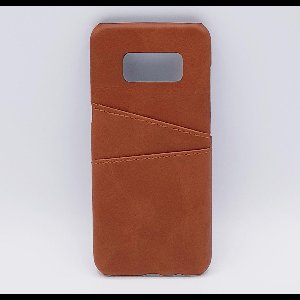 Geschikt voor Samsung S8 Plus – kunstlederen back cover / wallet bruin