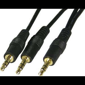 DELTACO MM-17, Verloop van 1x naar 2x 3.5mm (Male) stereojack, 2m