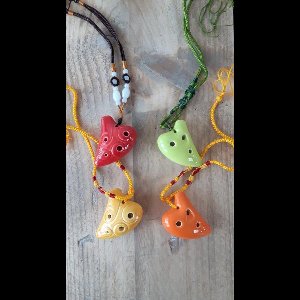 STL Ketting Ocarina - 6 gaten - Keramisch Rood