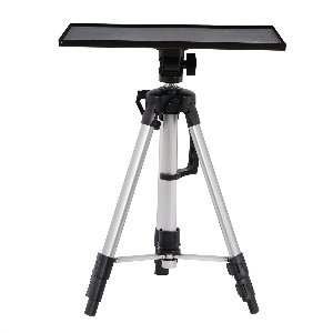 Projectorstatief – Opvouwbare Laptop- en Projectorstandaard - met Plateau en Draagtas – Lichtgewicht Aluminium- voor Thuis, Studio of Kantoor gebruik - Zilver