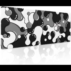 Extra Grote XL Muismat Bureau Onderlegger 80x30 cm Zwart Wit Geometrisch Antislip Gaming