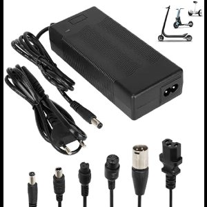 42V 2A Universele Oplader Voor Elektrische Scooter – 36V Lithium Accu – Inclusief 6 Connectoren – Voor Hoverboard, Xiaomi, Ninebot, Driftboard En E-Scooters