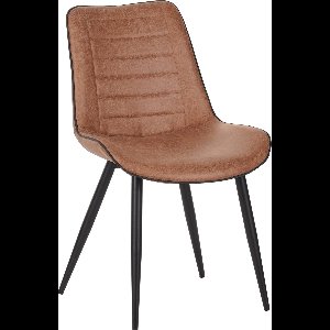 Colenis® - New Manila Eetkamerstoel - Set Van 2 - Cognac - Microfiber - Design
