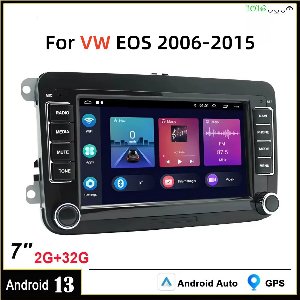 2+32G Android 13 Car Stereo for VW EOS 2006-2015 | 7inch Double DIN Formaat, Draadloos CarPlay, GPS Navigatie + Plug-and-Play Installatie
