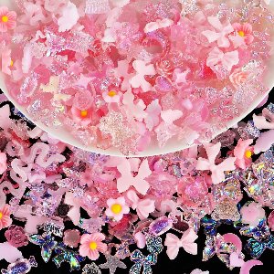 TRANKIELO® - 100pcs Nageldecoraties in Diverse Vormen – Hart, Strik, Vlinder & Meer – Perfect voor DIY Manicure