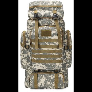 Waterproofe Wandelrugzak, Grote Outdoor Rugzak voor Hiking, Trekking en Kamperen, Upgrade Duurzame Rits en Stiksels, Systeem, Ergonomisch Ademend Rugpaneel, camouflage 1-70L