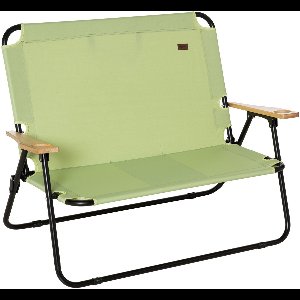Merax Tweepersoons Campingstoel Klapbaar Met Bekerhouders Draagbaar Outdoor Klapstoel Lichtgroen 160kg