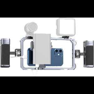 Ulanzi Smartphone Rig met handgrepen - Geschikt voor alle smartphones - Metaal - Grijs - Cold shoe-mounts - 1/4 inch schroefaansluitingen