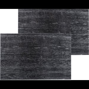 Secret de Gourmet tafel placemat in ebbehout print - Set van 6x stuks - PVC - 45 x 30 cm - Onderleggers - Diner/ontbijt