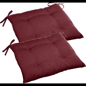 Hesperide tuinstoelkussen - 2x - bordeaux rood - uv-bestendig - 40x4cm - water en uv-bestendig