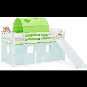 Homestyle4u Hoogslaper - 90x200 cm - groen - met glijbaan