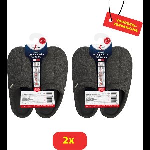 Lucovitaal Orthopedische Gel Sloffen Zwart 37-38 - 2 paar Voordeelverpakking