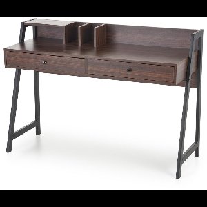 NoaHome Érintsou Bureau Bruin – Modern Stalen Onderstel & Houten Fineer Blad | Stijlvol & Functioneel Bureaumeubel