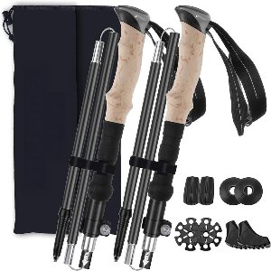 MKSS® Wandelstok Opvouwbaar - Wandelstokken Dames en Heren - Zwart