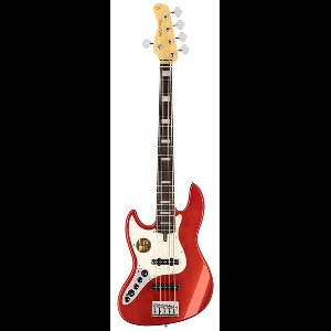 Sire V7+ A5L/BMR Marcus Miller 2nd Gen 5-snarige linkshandige basgitaar Bright Metallic Red