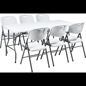 BELIANI CUGNOLI - Tuinset voor 6 - Wit - Synthetisch materiaal