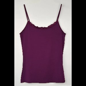 Nina von C dames spaghetti hemd kant - Modal - Kanten onderhemd met smalle bandjes - Luxe singlet - 44 - Paars