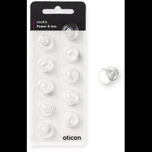 Oticon minifit POWER dome MAAT: 8 MM - DUBBELE KOEPEL - Blister van 10 stuks - voor MiniRite luidspreker