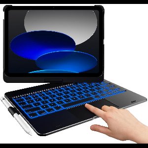 Namajunas - Tablet toetsenbord - Geschikt voor iPad 11 (2025/Air16) 11 inch / 10e generatie (2022) 10.9 inch - 360° Draaibaar - 7-kleuren achtergrondverlichting - Multi-Touch Trackpad - Pen Houder - Case - Zwart