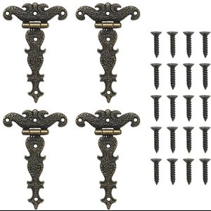 Set van 4 Retro Scharnieren voor Diverse Toepassingen in Antieke Stijl