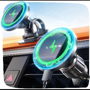 Nieuwe Lisen 15W 2 in 1 MagSafe Magnetische Draadloze Autolader – Sterke Magneet, Snelladen, Stabiele Telefoonhouder voor iPhone 16 / 17 Pro Max / Samsung – Dashboard & Ventilatierooster – Draaibare Mount – 4.7-7 inch Smartphones 2026 Kerstcadeau
