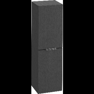 Saqu Lima halfhoge kast met chromen greep 35x32x120cm gebrand zwart