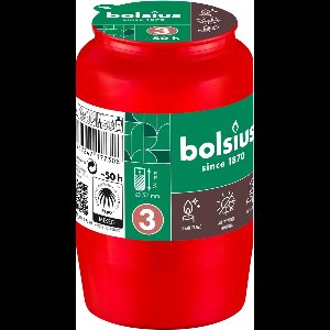 Bolsius - Herdenkingslicht - Zonder deksel - Rood - 50 branduren
