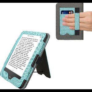 kwmobile flip cover voor e-reader - geschikt voor Tolino Vision 1 / 2 / 3 / 4 HD - Van imitatieleer en -suède - In mintgroen / donkergrijs
