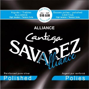 Savarez 510-AJH snaren set classic guitar, Alliance trebles, Cantiga silverwound polished basses, high tension