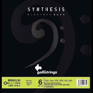 Galli BSN-35130 6-snaren set elektrisch bass, nickel and steel double winding, medium custom, 035-045-065-085-105-130