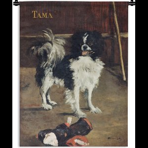 Wandkleed - Wanddoek - Tama the Japanese dog - Edouard Manet - 150x200 cm - Wandtapijt
