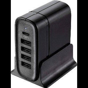 VOLTCRAFT UC-5ACX001 USB-oplader 41.5 W 4x USB-A, 1x USB-C USB PD Zwart Binnen USB Power Delivery (USB-PD)