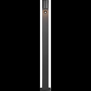 LED Tuinverlichting met Bewegingssensor - Vloerlamp - Torna Royina - Staand - GU10 Fitting - Spatwaterdicht IP44 - Rond - Mat Antraciet - Aluminium