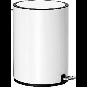 FurnStar - Pedaalemmer - Afvalbakmet deksel - toiletbak - 3L cosmeticabak - kleine afvalbak - soft close - uitneembare plastic binnenemmer - voor slaapkamer - kantoor - staal - wit