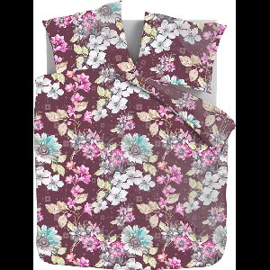 Katoenen Flanellen Dekbedovertrekset Flower - 240x220 + 2*60x70cm